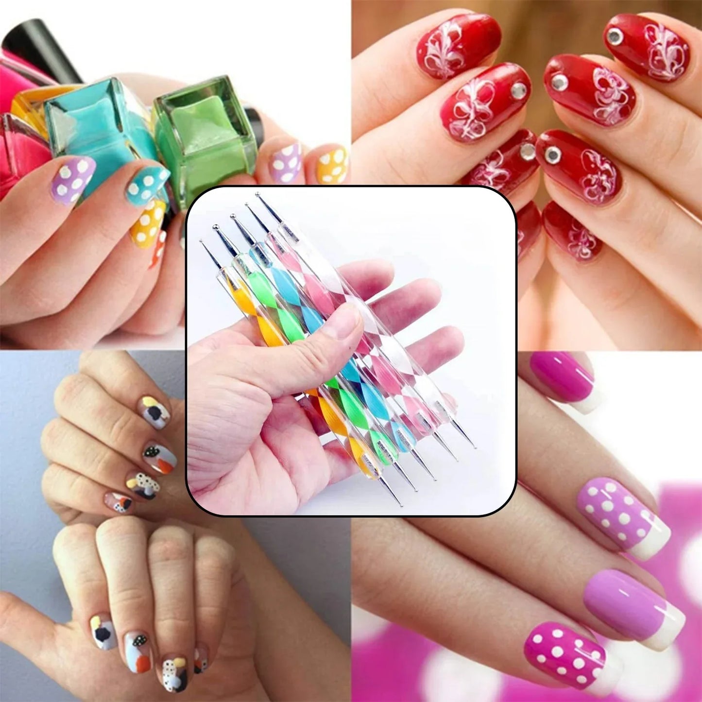 6020 Nail Art Point Pen And Set Used By Womens And Ladies For Their Fashion Purposes. - Zidbik