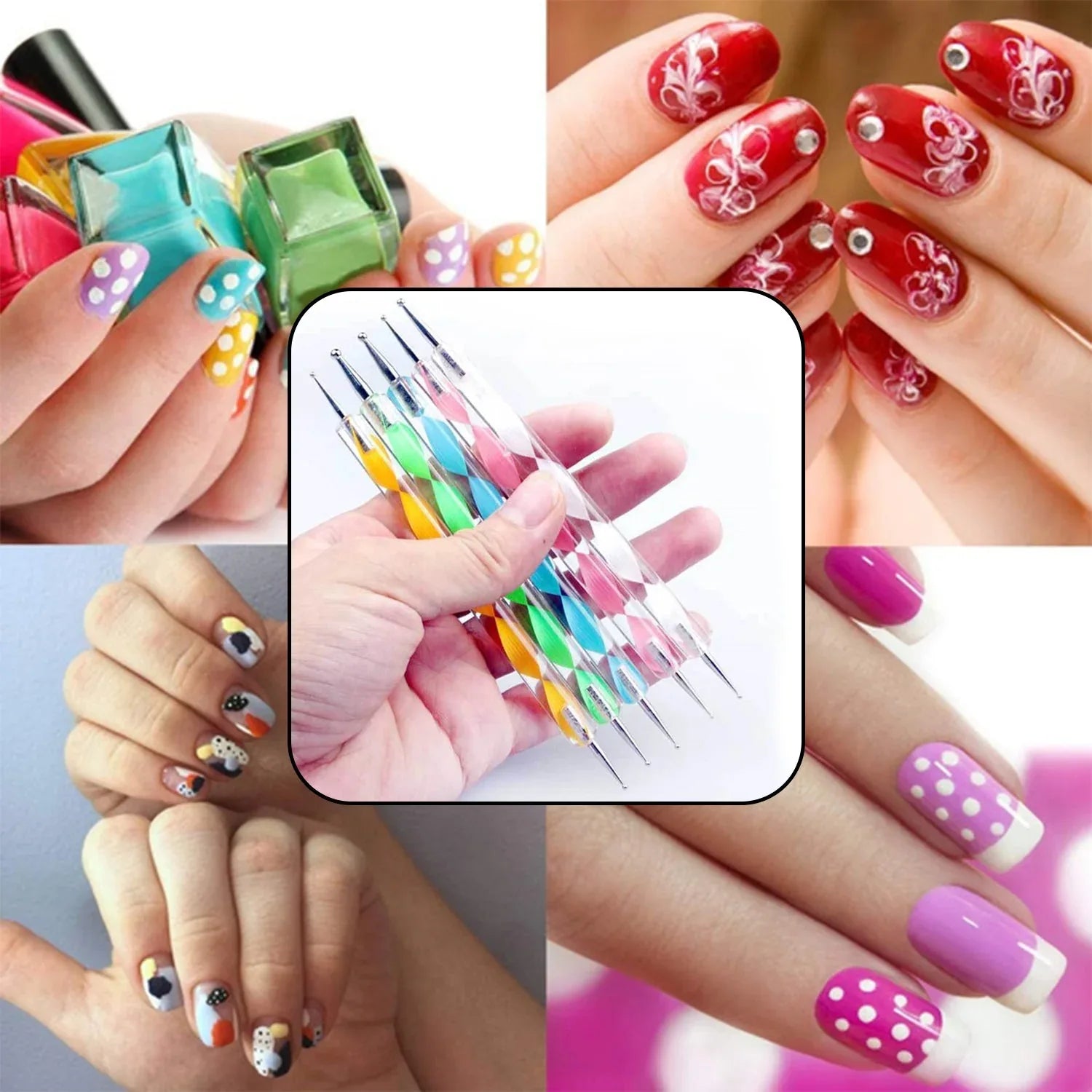 6020 Nail Art Point Pen And Set Used By Womens And Ladies For Their Fashion Purposes. - Zidbik