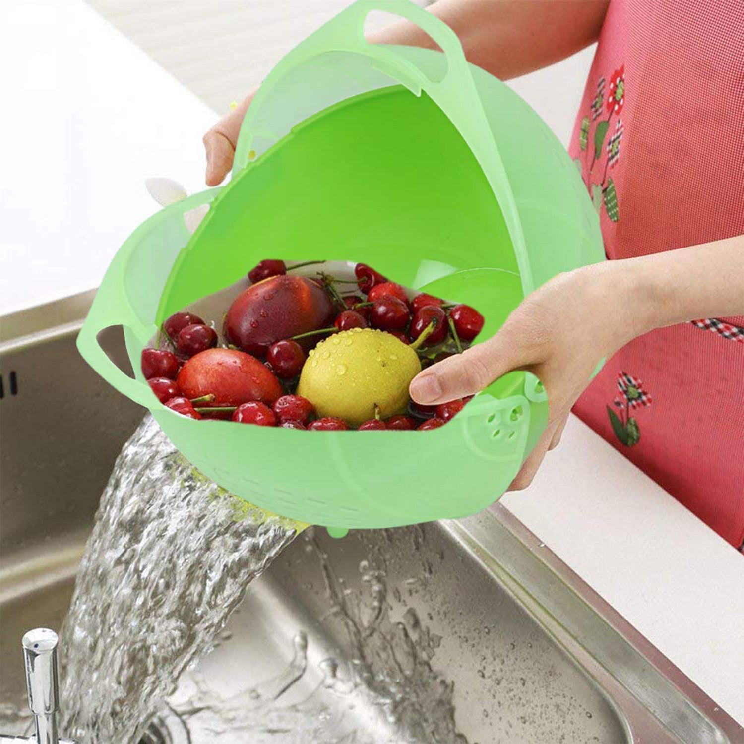 Apex Smart Basket 3in1 Multiuse Fruit And Vegetable Bowl  (1 Pc  Mix Color) - Zidbik