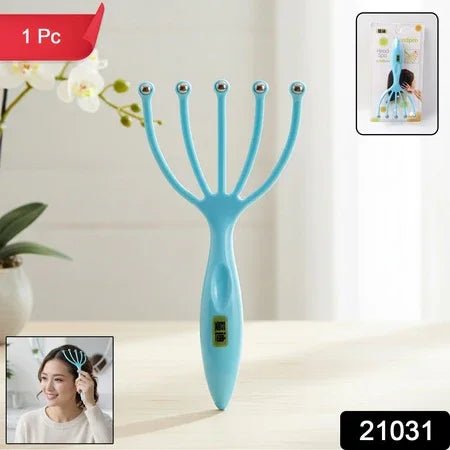Handheld Five-finger Head Massager With Rolling Ball Tips (1 Pc) - Zidbik