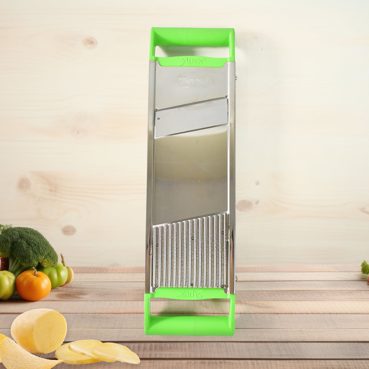 Apex Stainless Steel Vegetable Slicer (2-in-1) - Zidbik