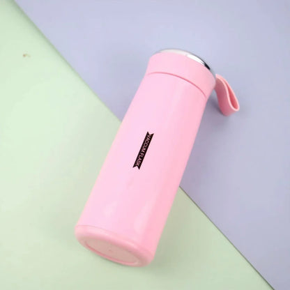 Water Bottle 400ml Leak Proof Glass Water Bottle With Daily Water Intake For Gym And Children Nice Bottle (1 Pc  Pink Color) - Zidbik