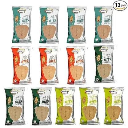Maniarrs Slim Bite Jain Khakhra With 4 Flavors (Pack Of 13) 780 Grams Wheat Khakhara Healthy Crispy Low Carb Snack - Zidbik