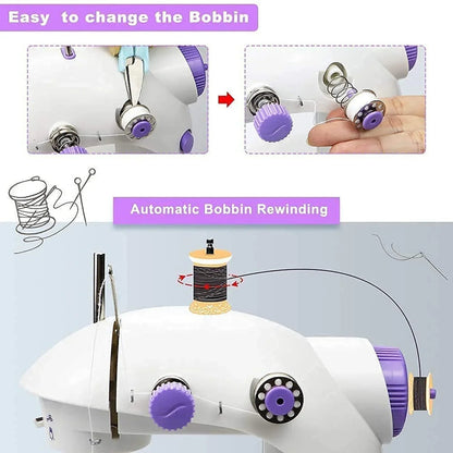 12917 Home Tailoring Sewing Machine With Extension Table Set Foot Pedal Adapter Mini Electric Silai Machine Portable Stitching Machinetailoring Machine - Zidbik