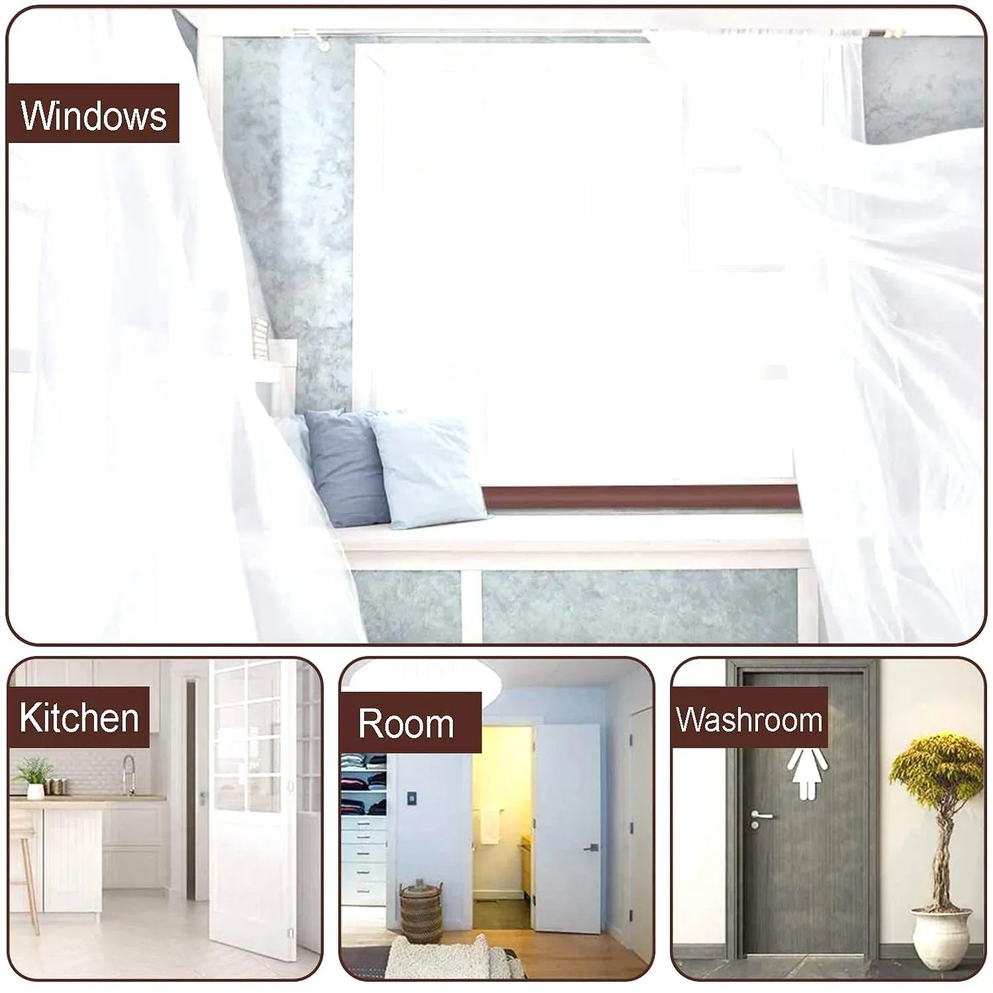 1752 Twin Door Draft Stopperguard Protector For Doors And Windows - Zidbik