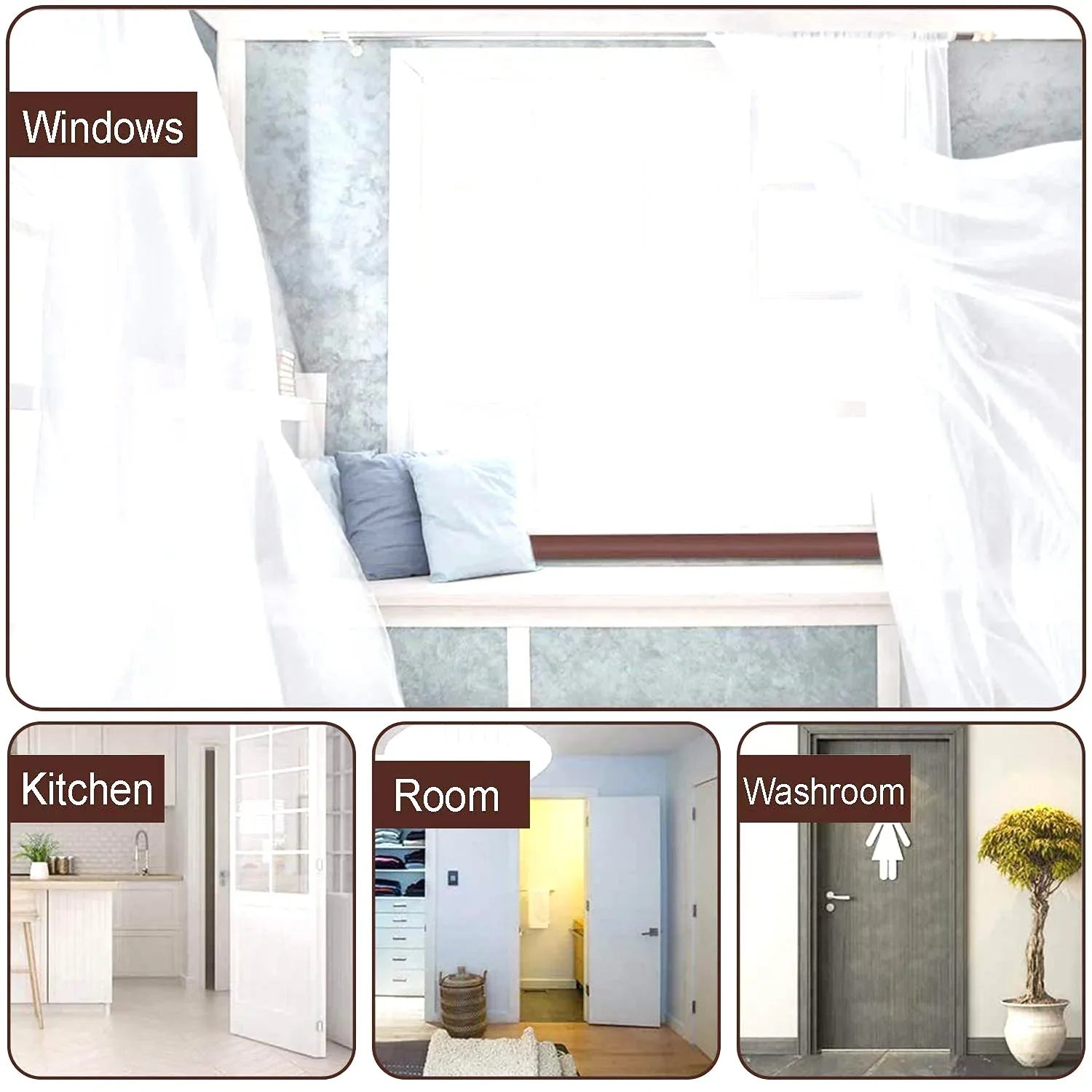 1752 Twin Door Draft Stopperguard Protector For Doors And Windows - Zidbik