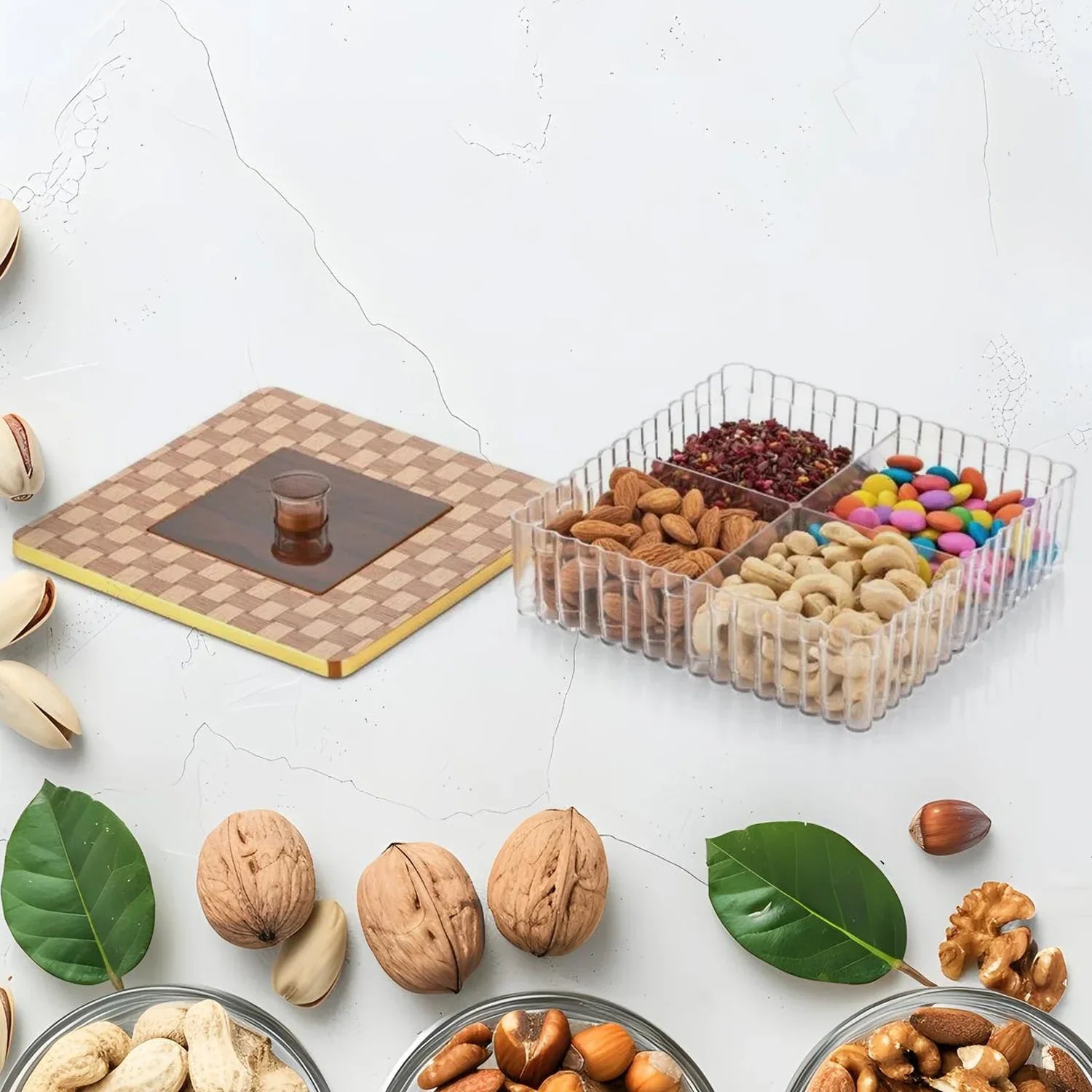 Plastic Super King Exclusive Mukhavasdani Dry Fruit Boxes (1 Pc) - Zidbik