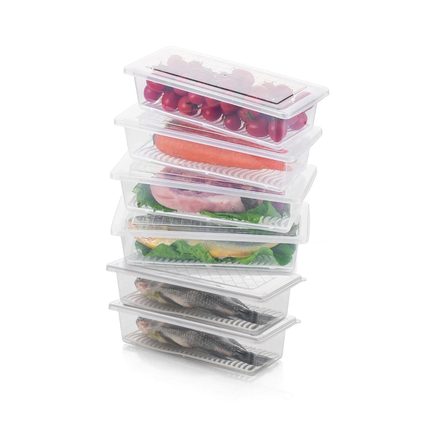 Vegetables  Fruits Freezer Storage Container (Pack Of 6pc 1500ml) - Zidbik