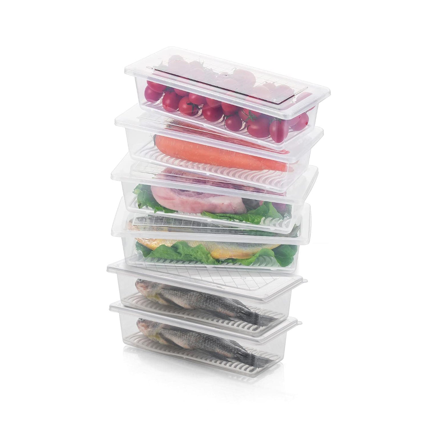 Vegetables  Fruits Freezer Storage Container (Pack Of 6pc 1500ml) - Zidbik