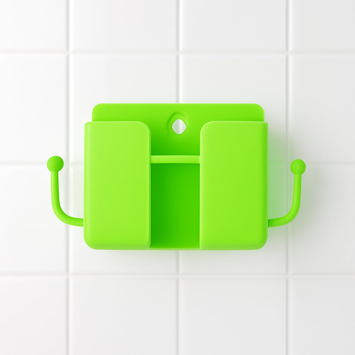 1 Pc Neon Green Wallmount Mobile Stand With Hook - Zidbik