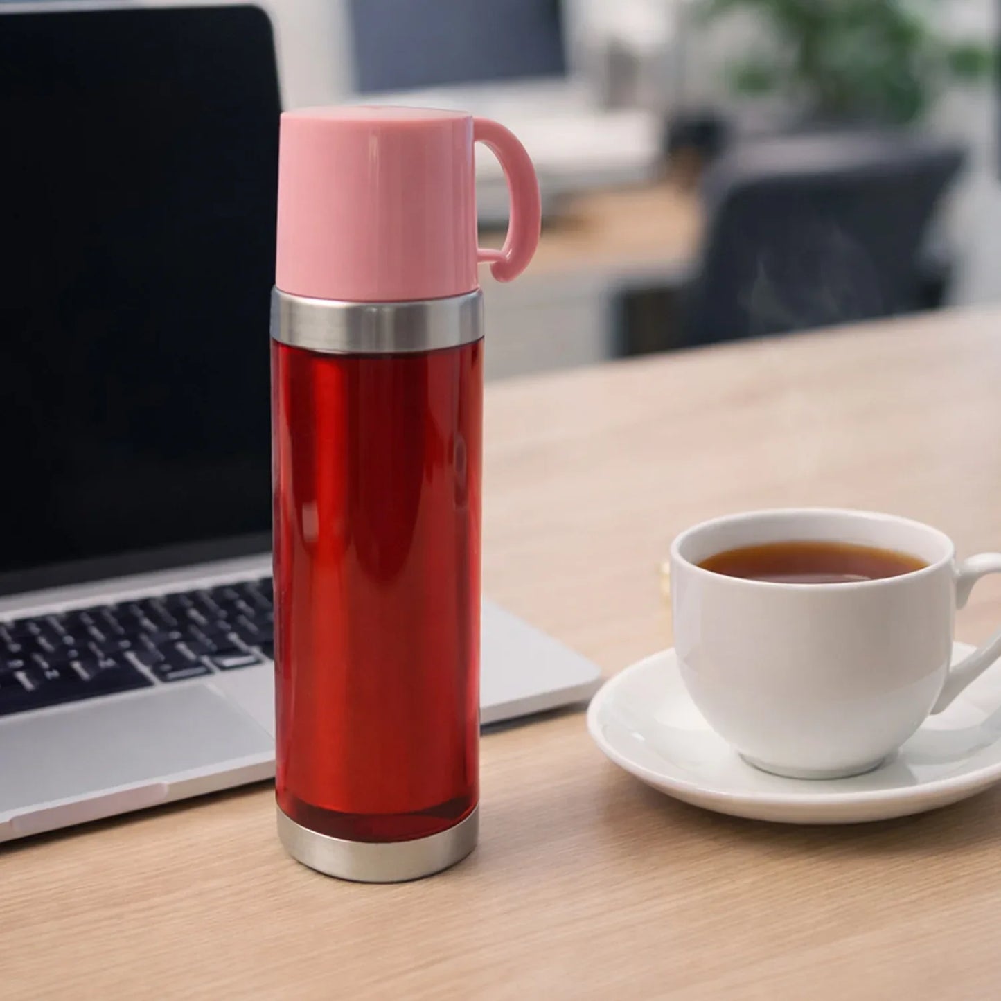 Insulated Travel Mug Bottle With Handle Lid (500 Ml) - Zidbik