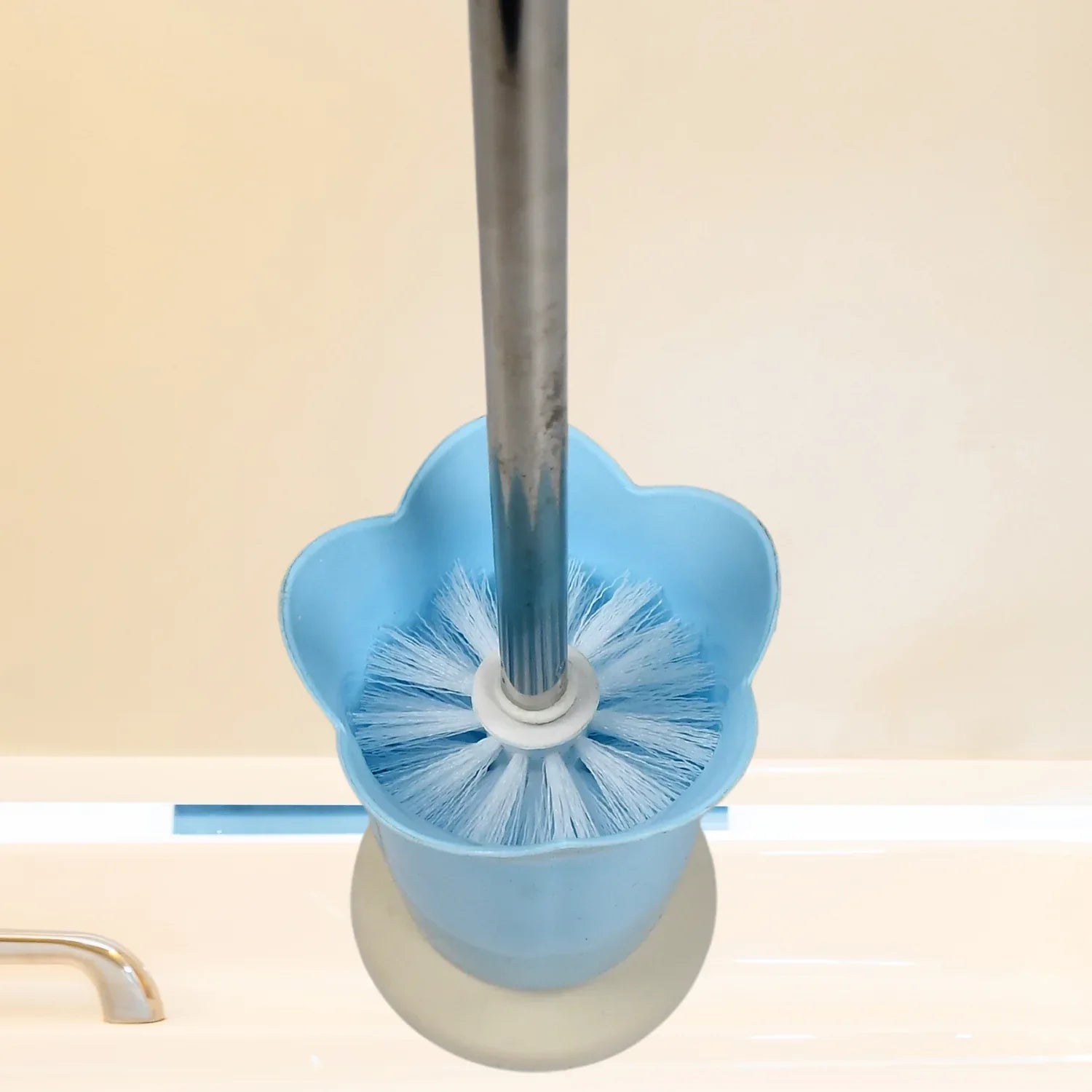 4673 Premium Toilet Plastic Brush With Holder Stand Western And Indian Toilet Bathroom Cleaning - Zidbik