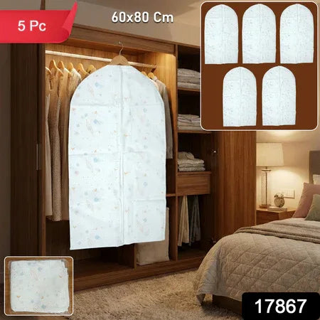 Premium Wardrobe Garment Cover Set (60 80 Cm Pack Of 5) - Zidbik
