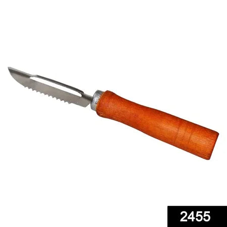 2455 Wooden Handle And Stainless Steel Vegetable Peeler - Zidbik