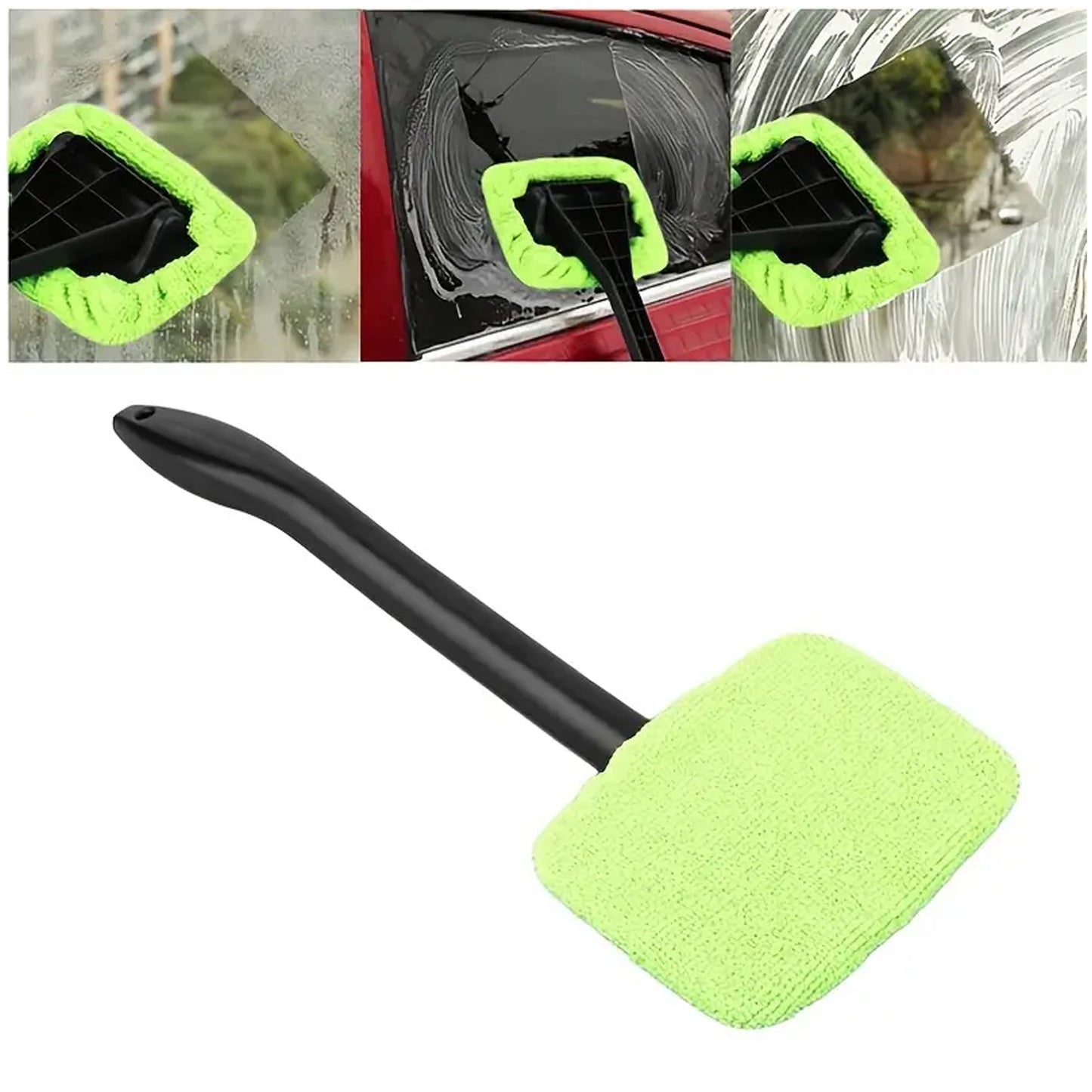 Windshield Clean Car Glass Cleaner Wiper With Microfiber Cloth (1 Pc  38 Cm Long) - Zidbik