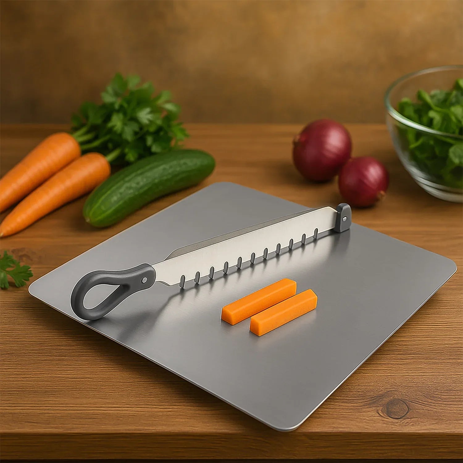 Supermom Stainless Steel Multifunctional Cut Chop Vegetable Slicer Tool (1 Pc) - Zidbik