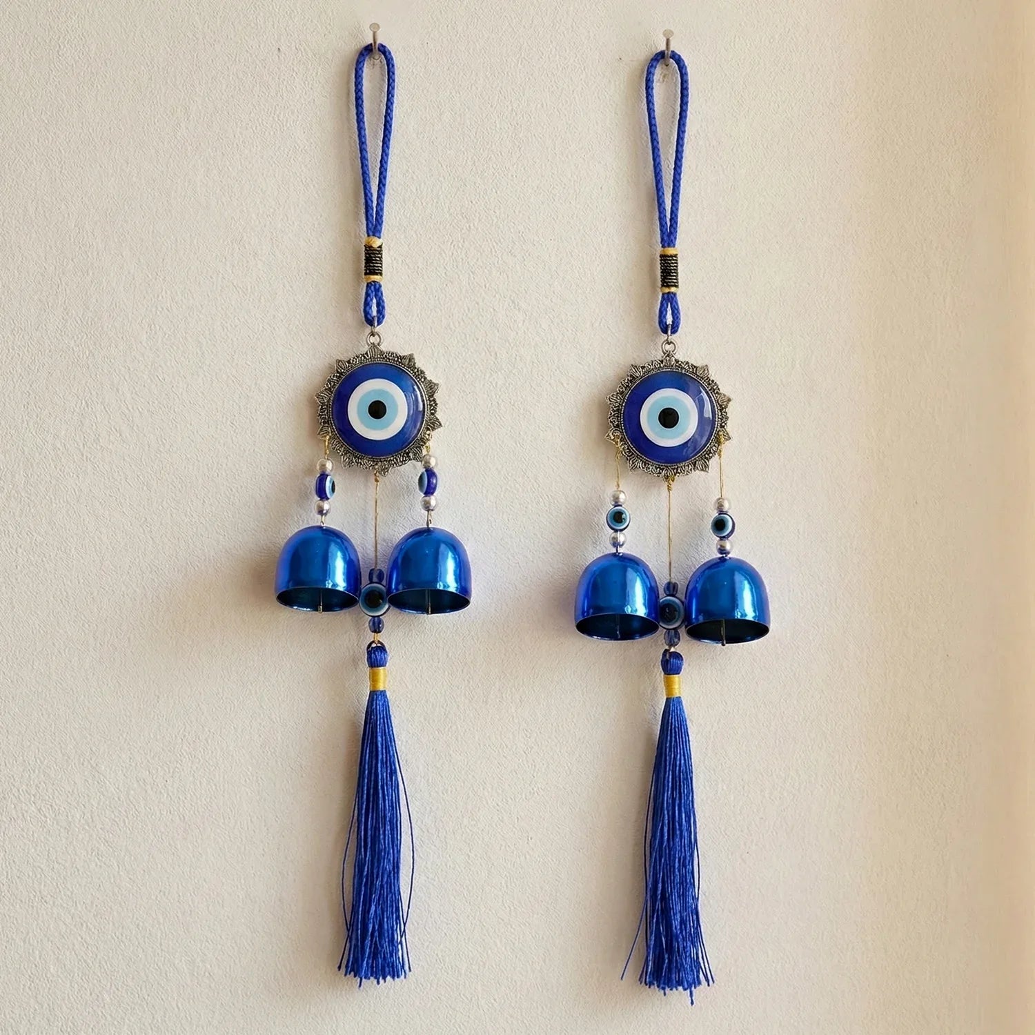 Decorative Evil Eye Hanging Wind Chime Set (2 Pc Set) - Zidbik