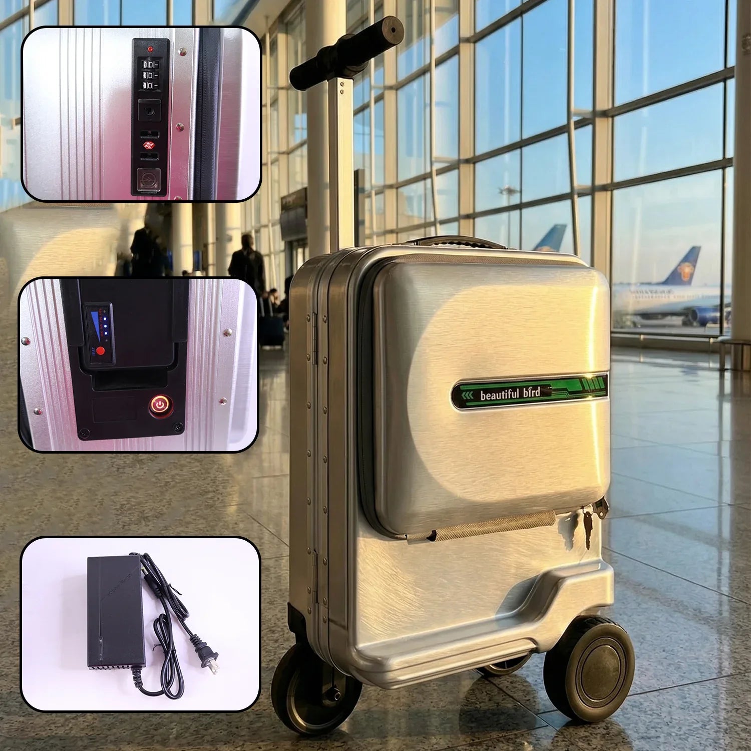 Electric Ride-on Scooter Travel Bag With Foldable Trolley (1 Pc) - Zidbik