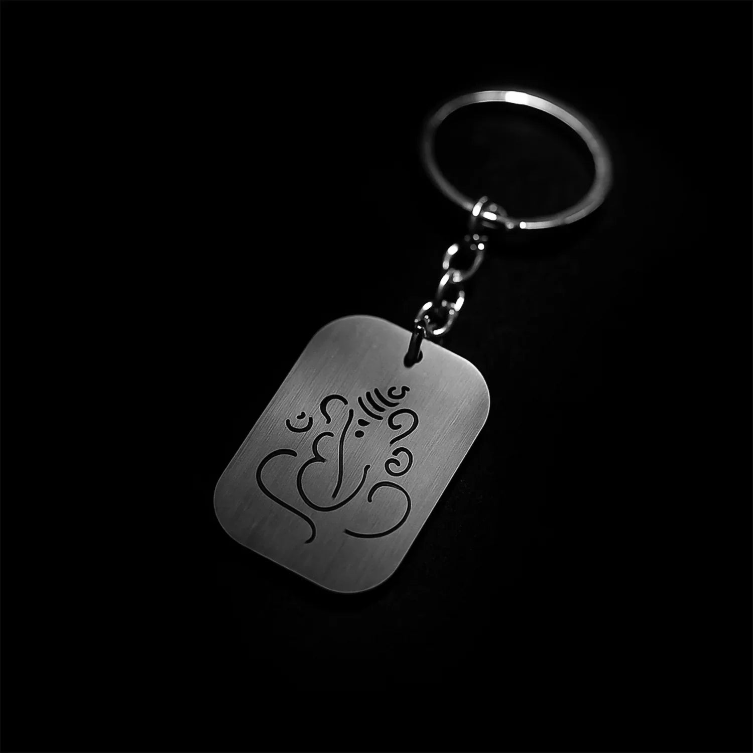 Auspicious Ganesh Cut-out Metal Keychain - (1 Pc) - Zidbik