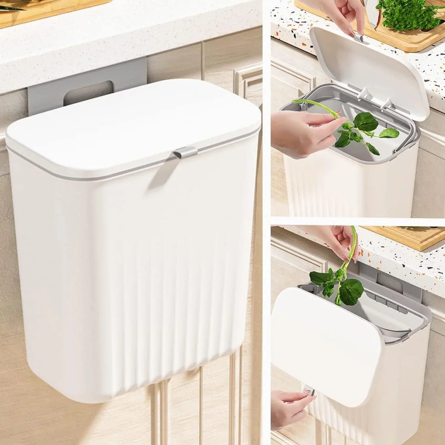 Stylish Plastic Kitchen Dustbin (1 Pc) - Zidbik