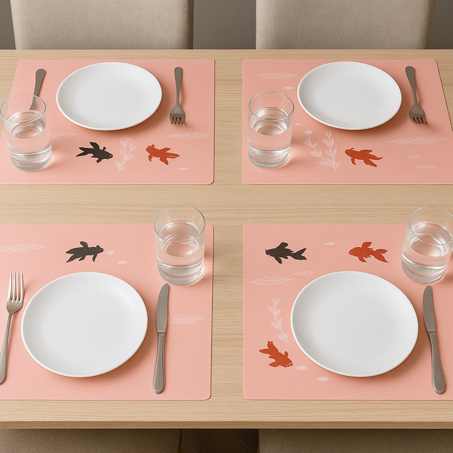 Decorative Dining Table Placemats With Elegant Design (4 Pc  45x35 Cm) - Zidbik