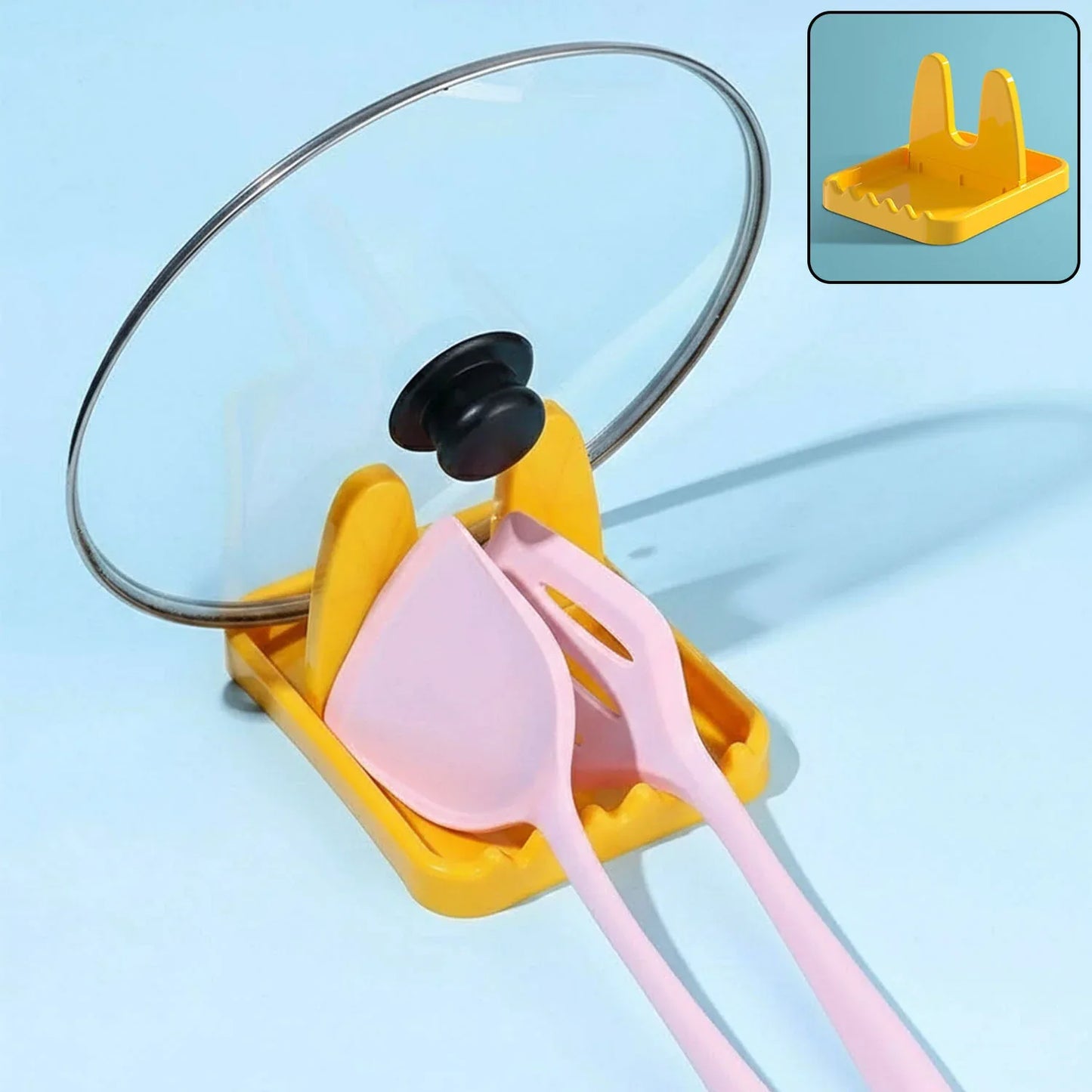 Multipurpose Kitchen Lid Spoon Holder Stand (1 Pc) - Zidbik