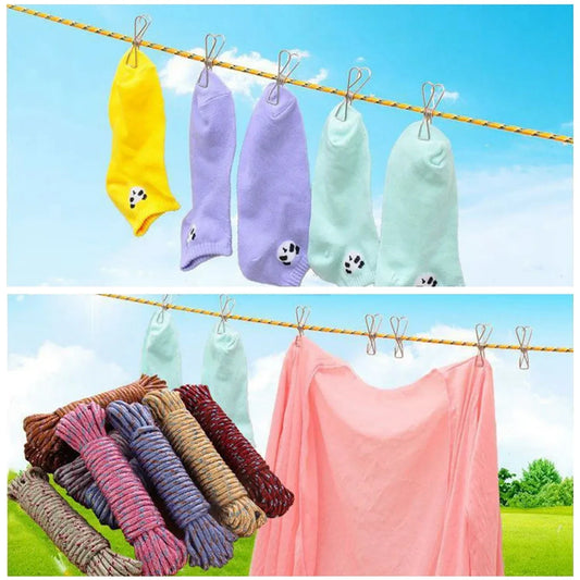 9059 10 Meter Heavy Duty Laundry Drying Clothesline Rope Portable Travel Nylon Cord Sturdy Clothes Line For Outdoor Camping Indoor Crafting Art Projects - Zidbik