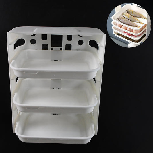 Plastic 3 Layer Wall-mounted Food Organizer Rack (1 Set) - Zidbik