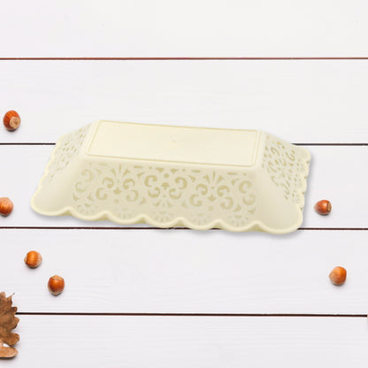 10033 Rectangle Plastic Dinner Plate Snacks  Breakfast Restaurant Serving Trays Home School Coffee Hotel Kitchen Office (8 Pcs Set) - Zidbik