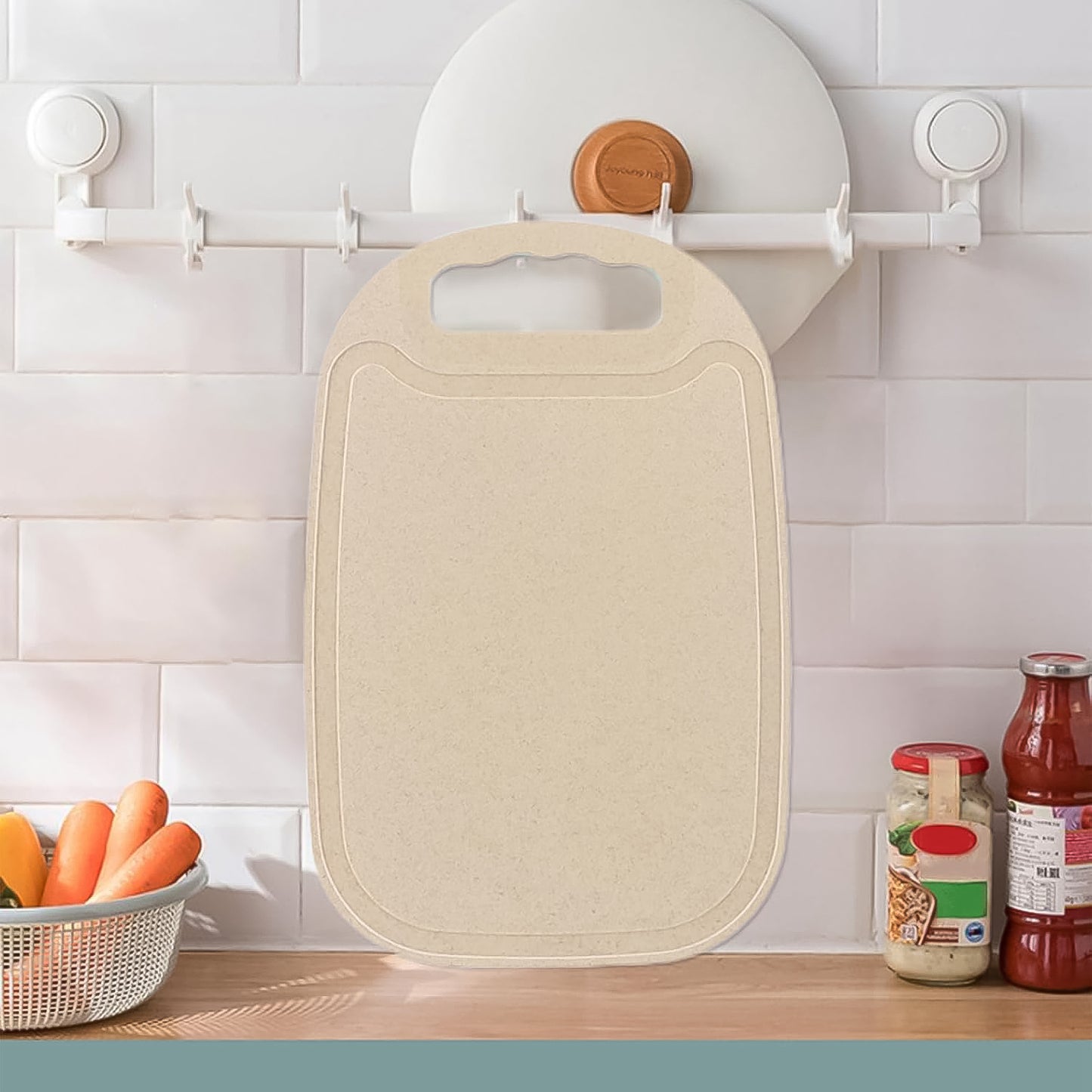Durable Plastic Chopping Board 34x23 Cm (1 Pc) - Zidbik