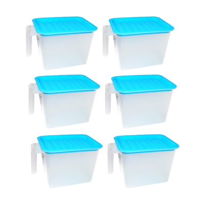 2454 Air Tight Unbreakable Big Size 1100 Ml Square Shape Kitchen Storage Container (Set Of 6) - Zidbik