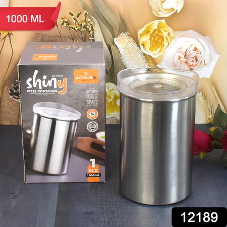 Multipurpose Stainless Steel Airtight Containers With See Through Lid (1 Pc  1000 Ml) - Zidbik