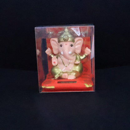 Decorative Medium Lord Ganesh Idol Decorative Statue With Solar-powered Base (1 Pc) - Zidbik