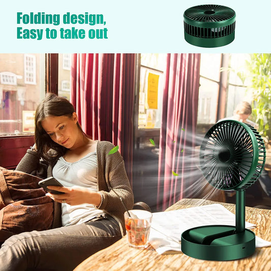 4642 Telescopic Electric Desktop Fan Height Adjustable Foldable Portable For Travelcarry Silent Table Top Personal Fan For Bedside Office Table (Battery Not Include) - Zidbik