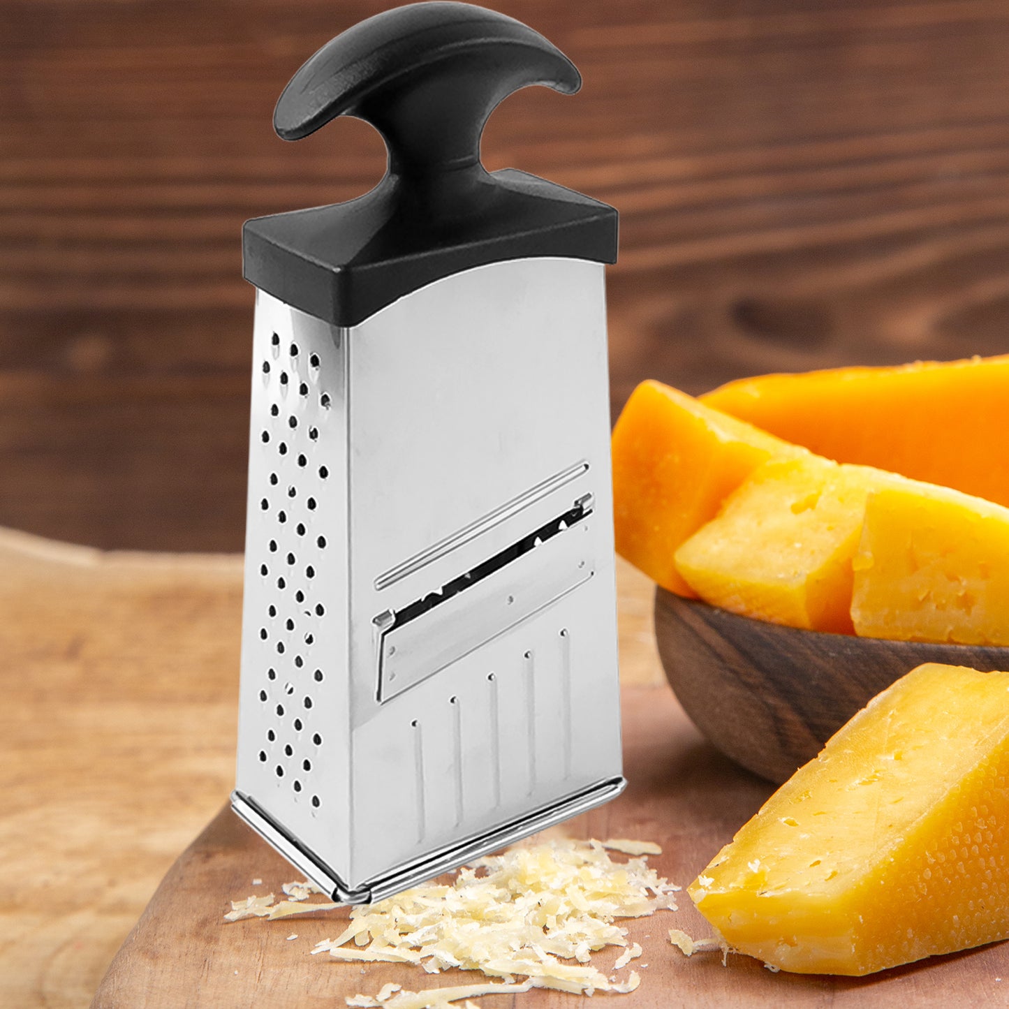 Apex Classic 4-in-1 Stainless Steel Grater  Slicer With Handle - Zidbik