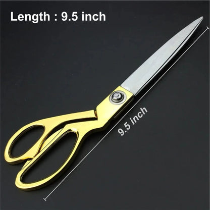 1547 Stainless Steel Tailoring Scissor Sharp Cloth Cutting For Professionals (9.5inch) (Golden) - Zidbik
