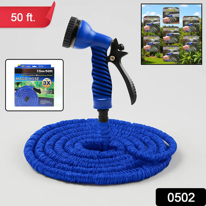 502 -50 Ft Expandable Hose Pipe Nozzle For Garden Wash Car Bike With Spray Gun - Zidbik