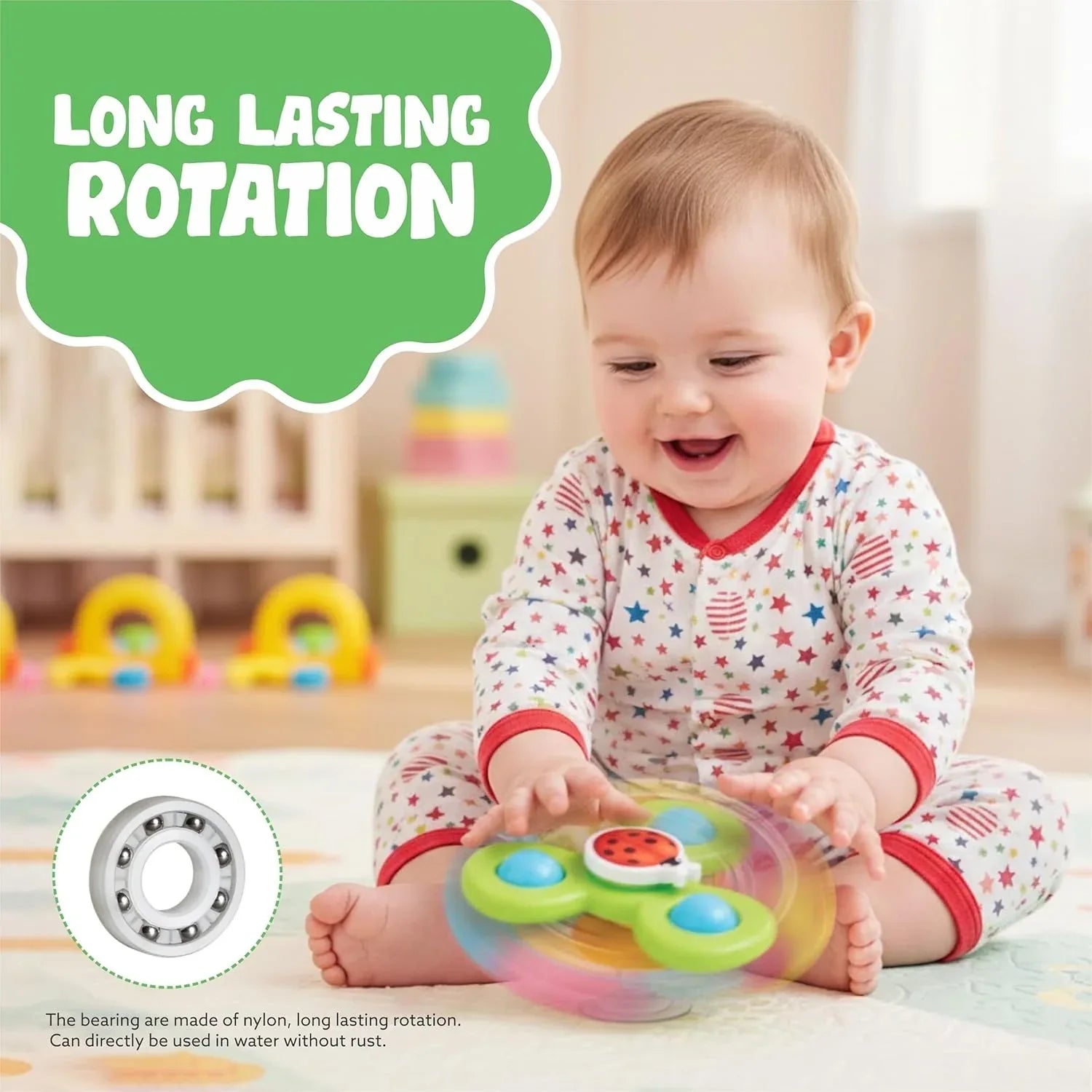 Colour Baby Spinner Toy Set Suction Cup Sensory Spin Toys (3 Pc Set) - Zidbik