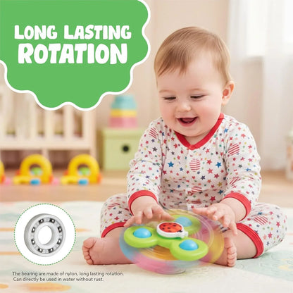 Colour Baby Spinner Toy Set Suction Cup Sensory Spin Toys (3 Pc Set) - Zidbik