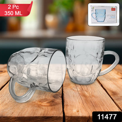 Apex Shake Mug Set  2 Pieces Durable Plastic Mugs (350ml) Approx - Zidbik