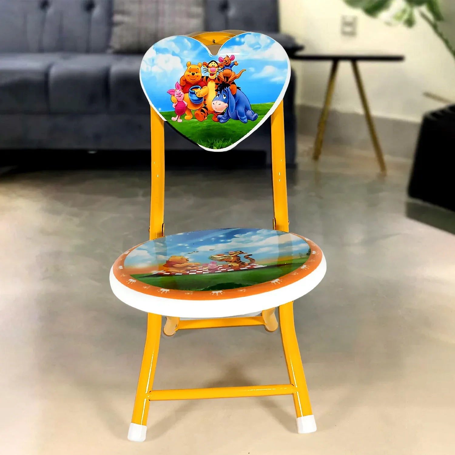 17761 Heart Shape Kids Chair Cartoon Printed Foldable Kids Children Folding Chair For Playrooms Schools Daycares And Home. Metal And Fibre Body Picnic Beach Camping Chair (1 Pc) - Zidbik