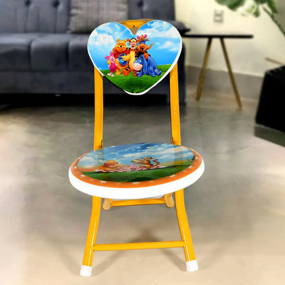 17761 Heart Shape Kids Chair Cartoon Printed Foldable Kids Children Folding Chair For Playrooms Schools Daycares And Home. Metal And Fibre Body Picnic Beach Camping Chair (1 Pc) - Zidbik