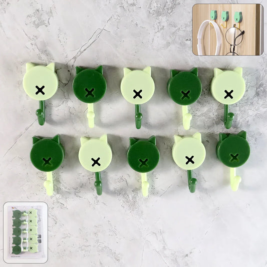 Self Adhesive Round Wall Hooks (10 Pc) - Zidbik