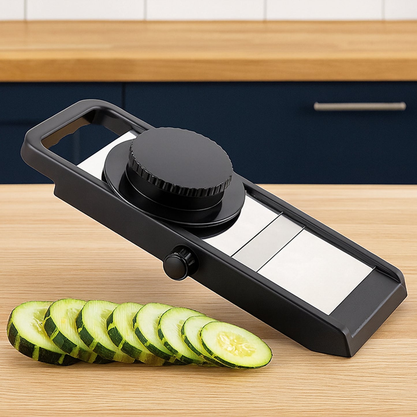 Premium Adjustable Vegetable  Fruit Slicer With Sharp Stainless Steel Blade - Zidbik
