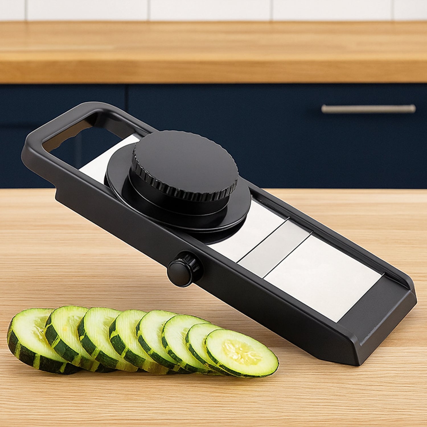 Premium Adjustable Vegetable  Fruit Slicer With Sharp Stainless Steel Blade - Zidbik