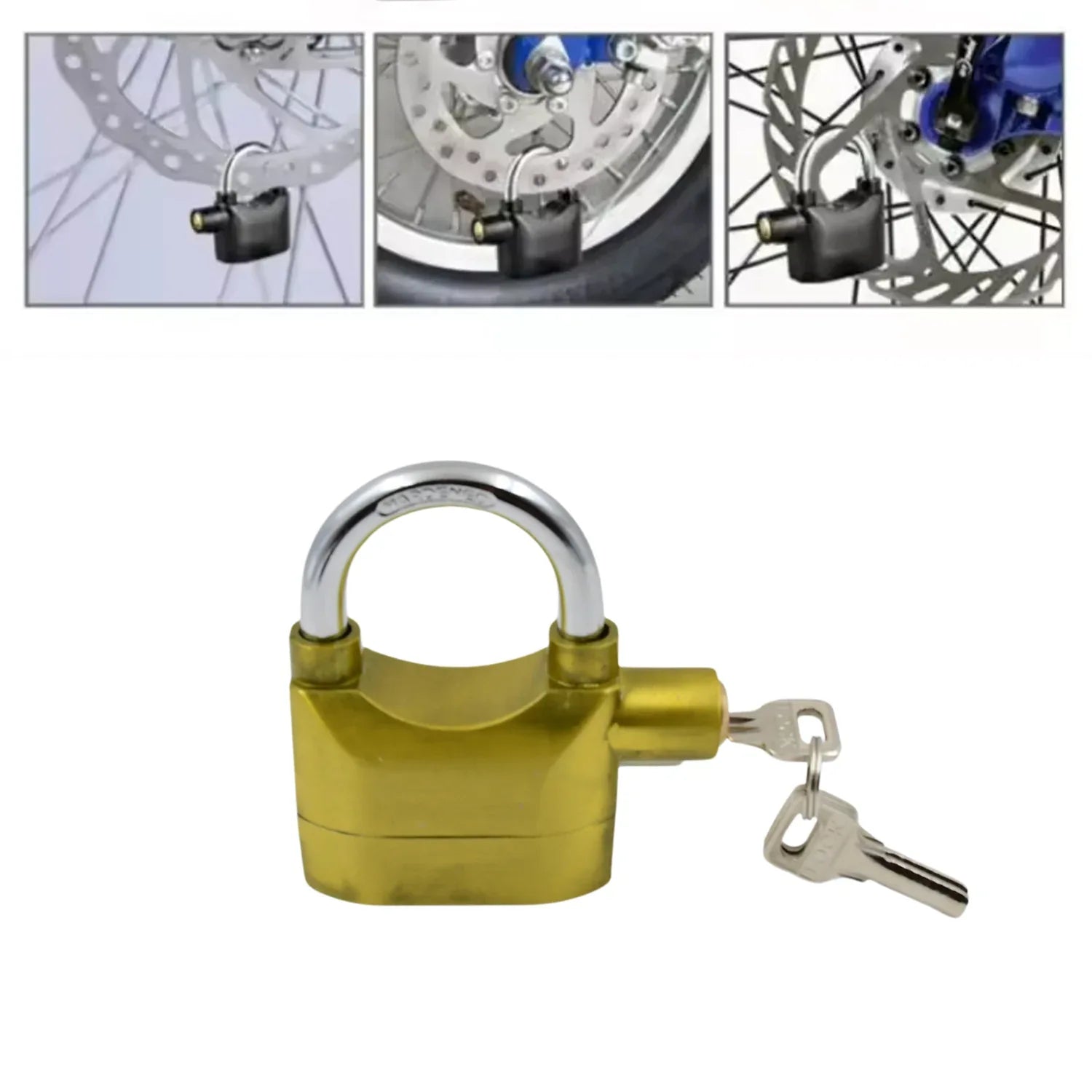 Security Alarm Metallic Lock System With 3 Keys (1 Set Mix Color) - Zidbik