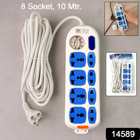 8 Socket Heavy Duty Power Extension Board (10 Mtr.  1 Pc) - Zidbik
