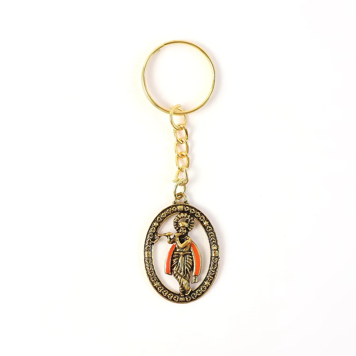 Metal Traditional Decorative Lord Krishna Keychain (1 Pc) - Zidbik