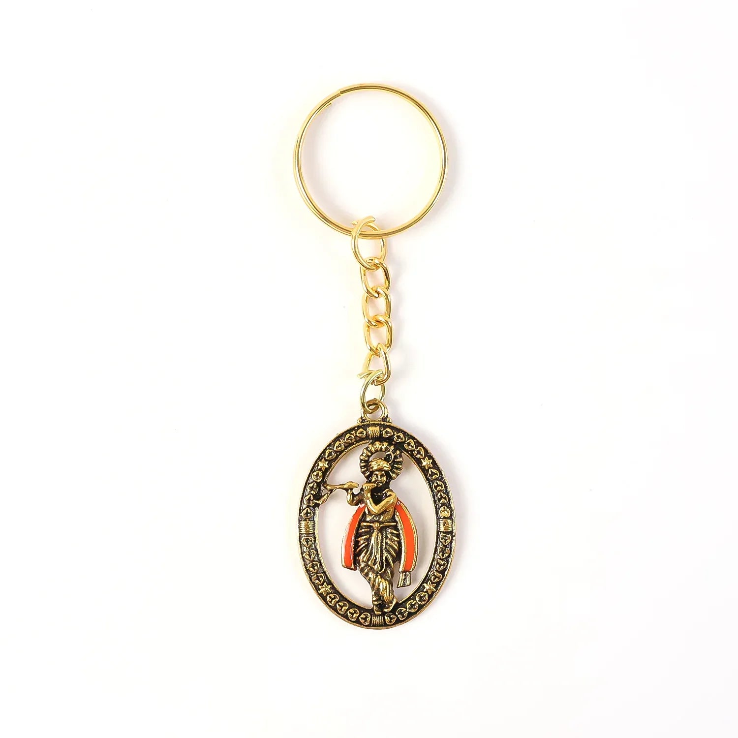 Metal Traditional Decorative Lord Krishna Keychain (1 Pc) - Zidbik