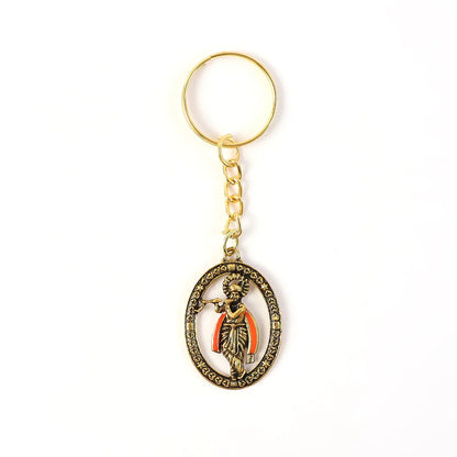 Metal Traditional Decorative Lord Krishna Keychain (1 Pc) - Zidbik